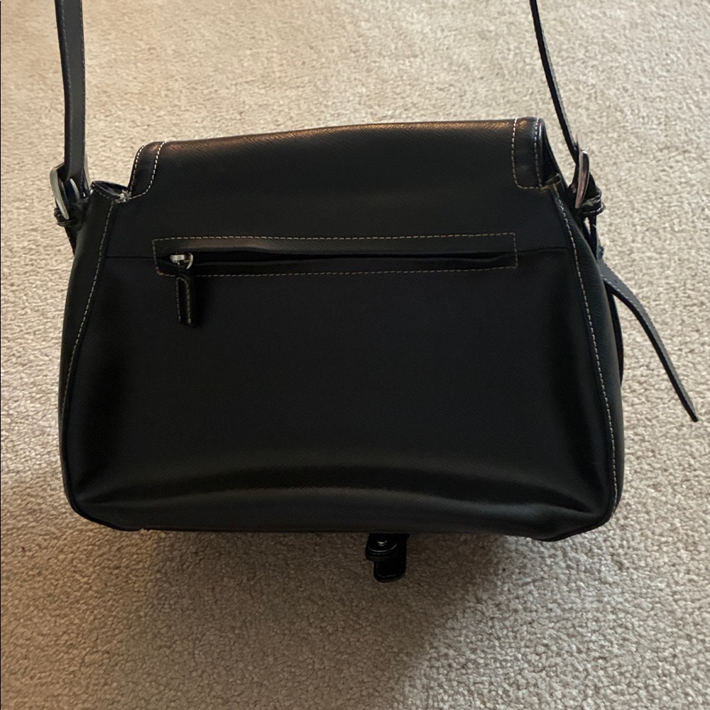 Danier Leather Crossbody Adjustable Strap Saddle Bag - Black - Picture 6 of 12